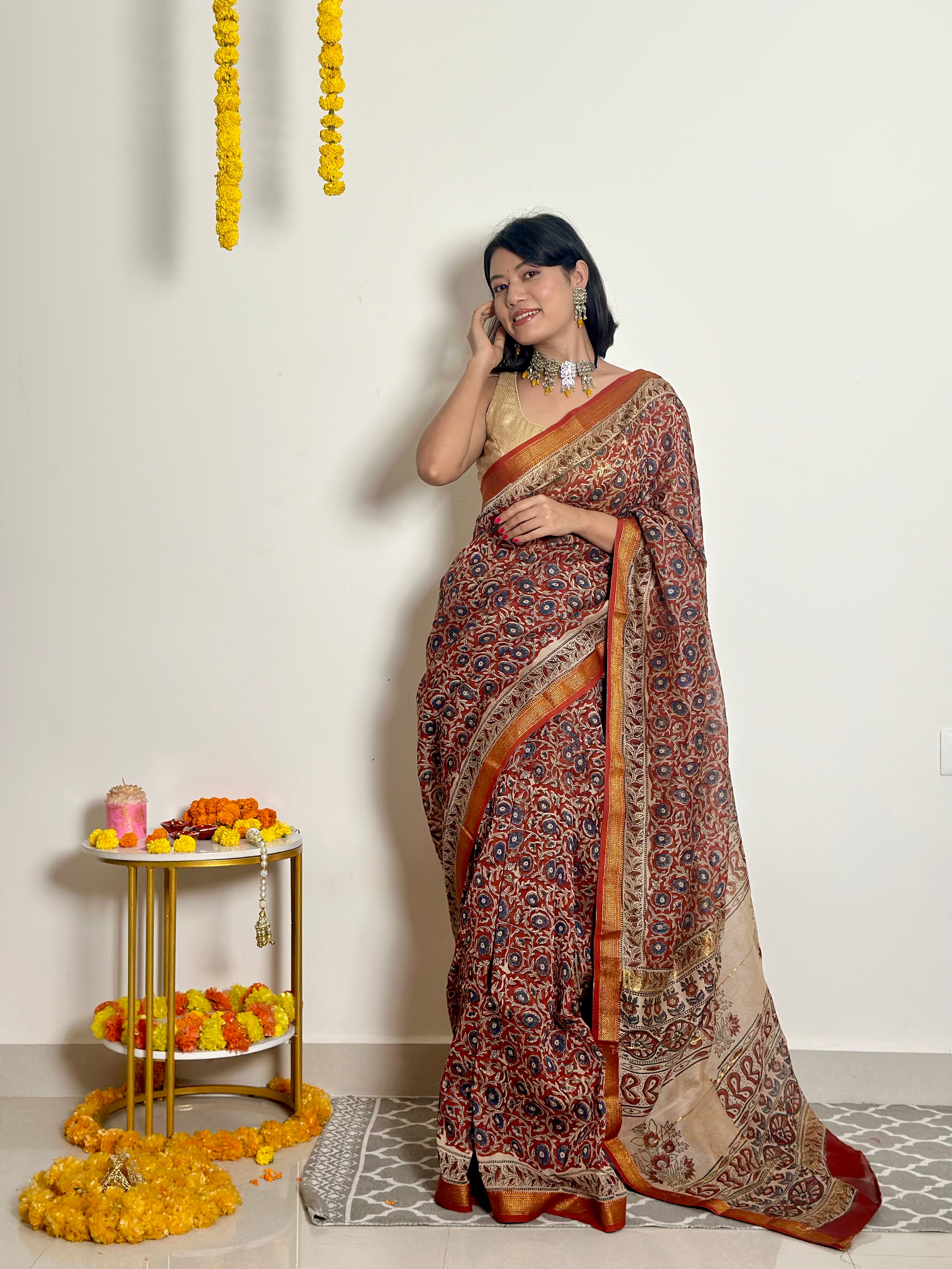 Adonics Sewing on sale Studio Maheshwari silk sarees ships from USA