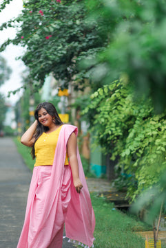 Cotton Candy - Plain Natural Dyed - Mulmul Cotton Saree