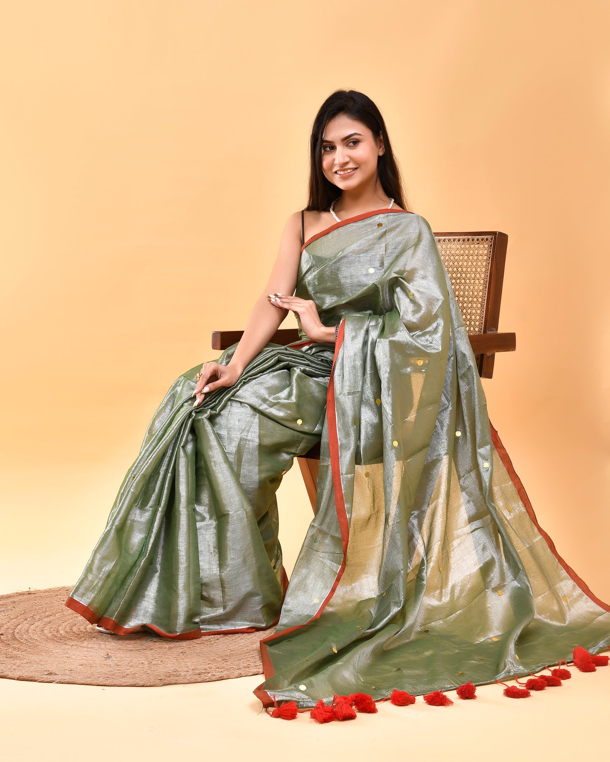 Junoon - Obsessive Passion - Tissue Silk Hand Woven Saree with Sequin work