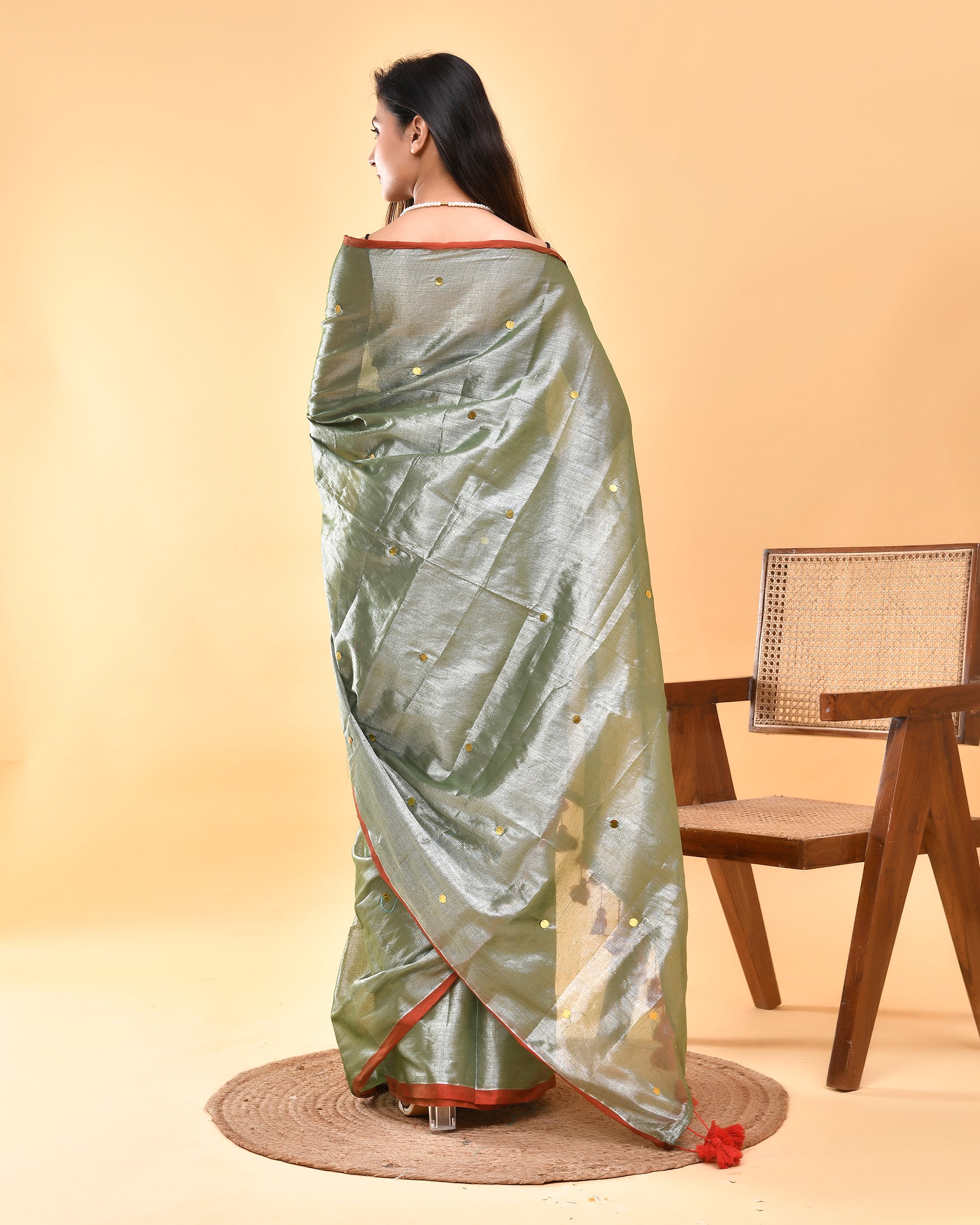 Junoon - Obsessive Passion - Tissue Silk Hand Woven Saree with Sequin work