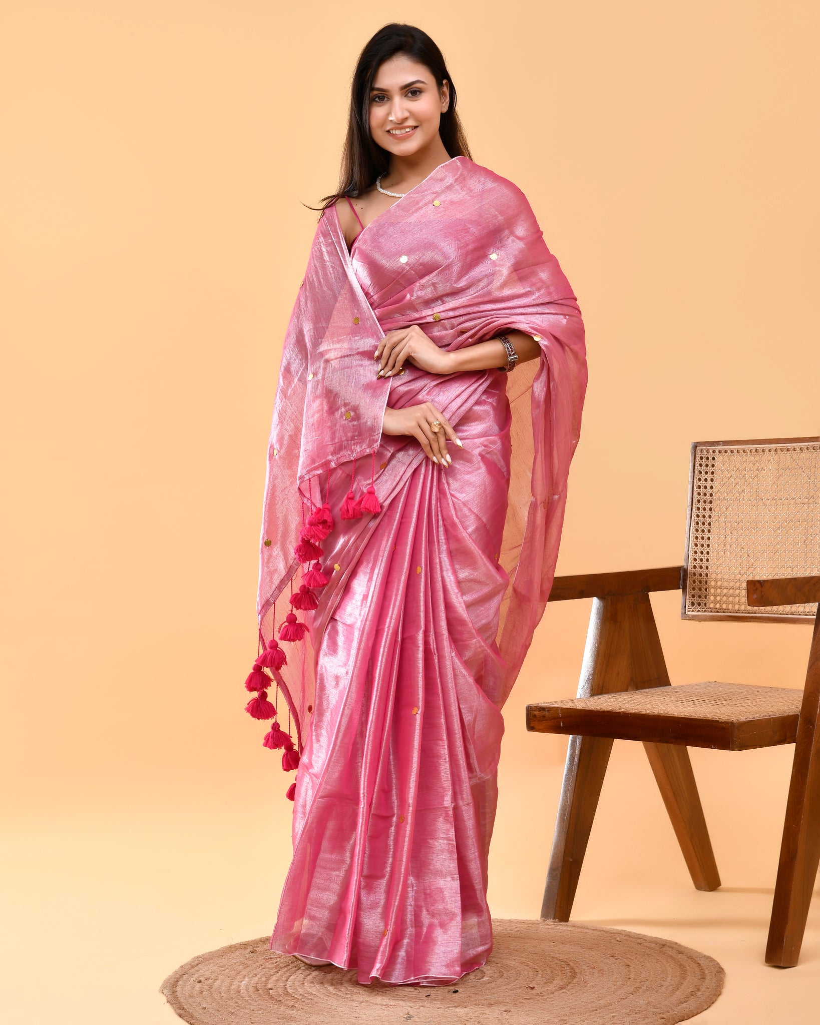 Dilkashi - The Spark of Attraction - Tissue Silk Hand Woven Saree with Sequin work