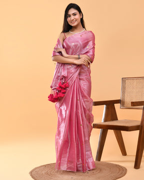 Dilkashi - The Spark of Attraction - Tissue Silk Hand Woven Saree with Sequin work