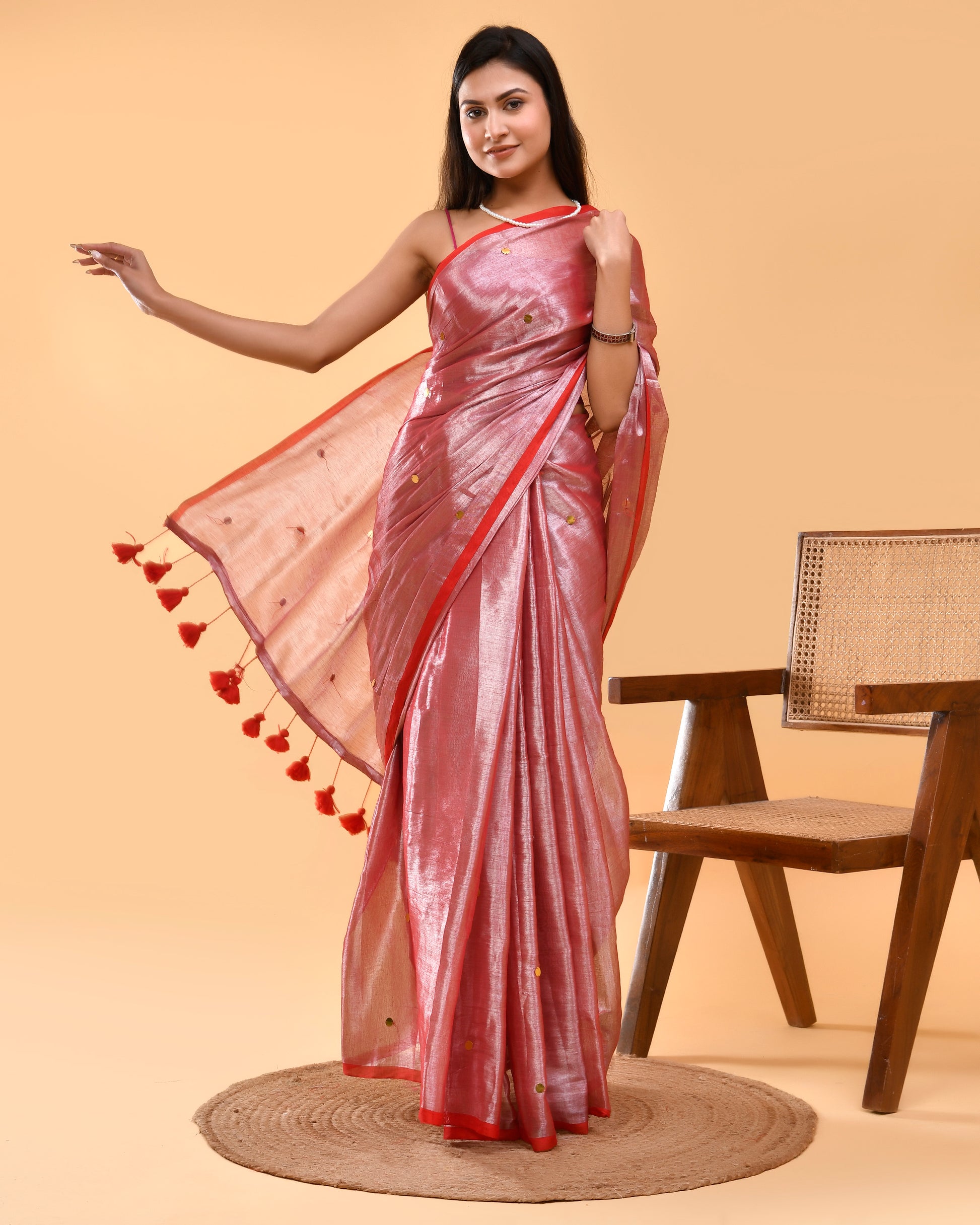 Ruhaani - The Spiritual Connection - Tissue Silk Hand Woven Saree with Sequin work