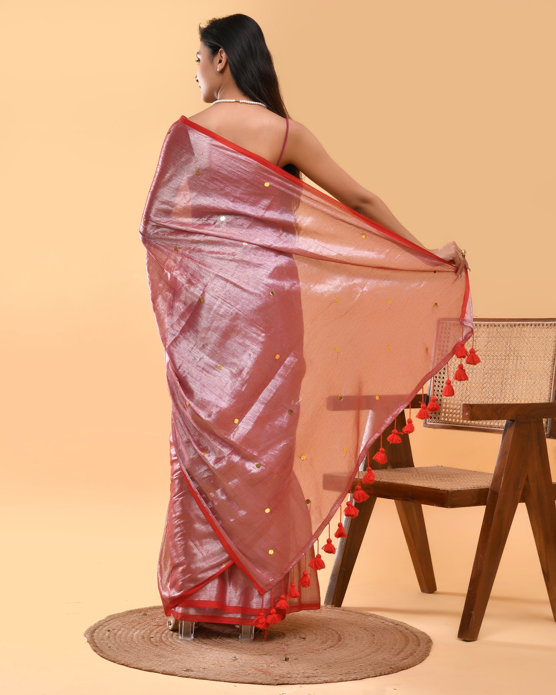 Ruhaani - The Spiritual Connection - Tissue Silk Hand Woven Saree with Sequin work