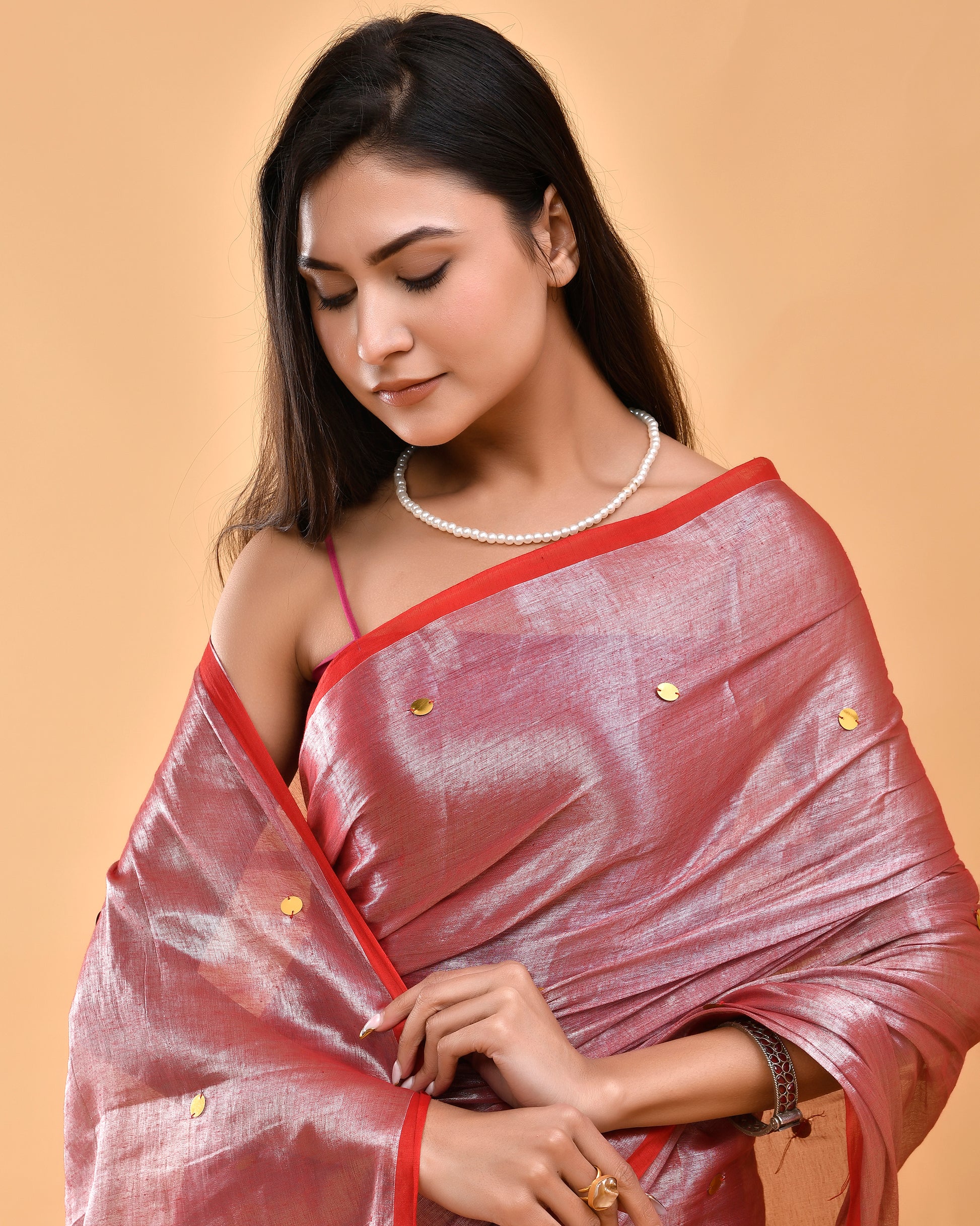 Ruhaani - The Spiritual Connection - Tissue Silk Hand Woven Saree with Sequin work