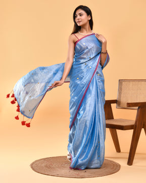 Aqidat - Faith and Trust - Tissue Silk Hand Woven Saree with Sequin work