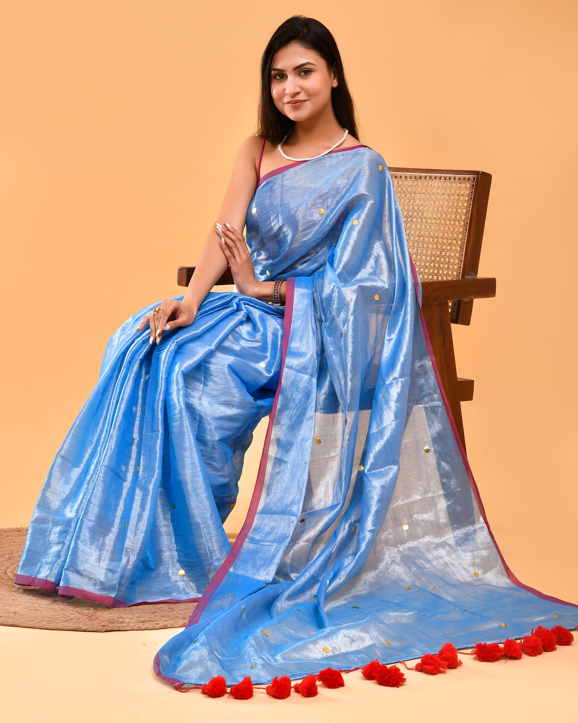 Aqidat - Faith and Trust - Tissue Silk Hand Woven Saree with Sequin work