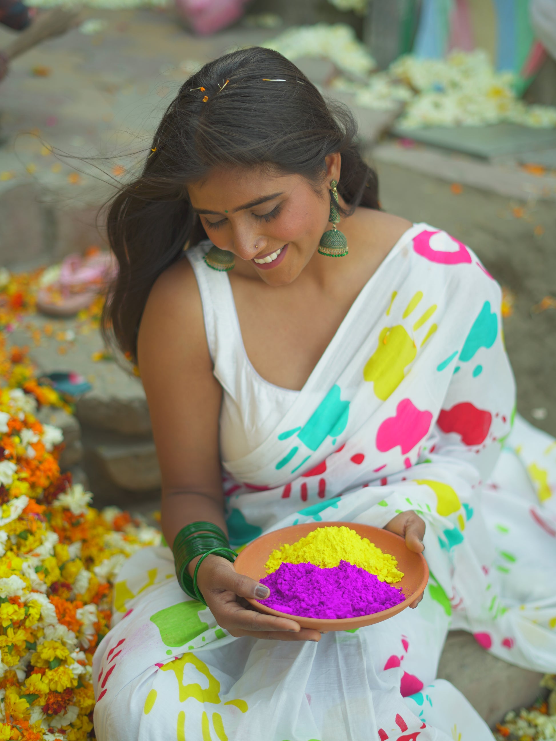 Holi Splash Cotton Mulmul Saree