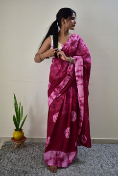 Bandani - Tie & Dye Shibori Print Natural Dyed - Mulmul Cotton Saree