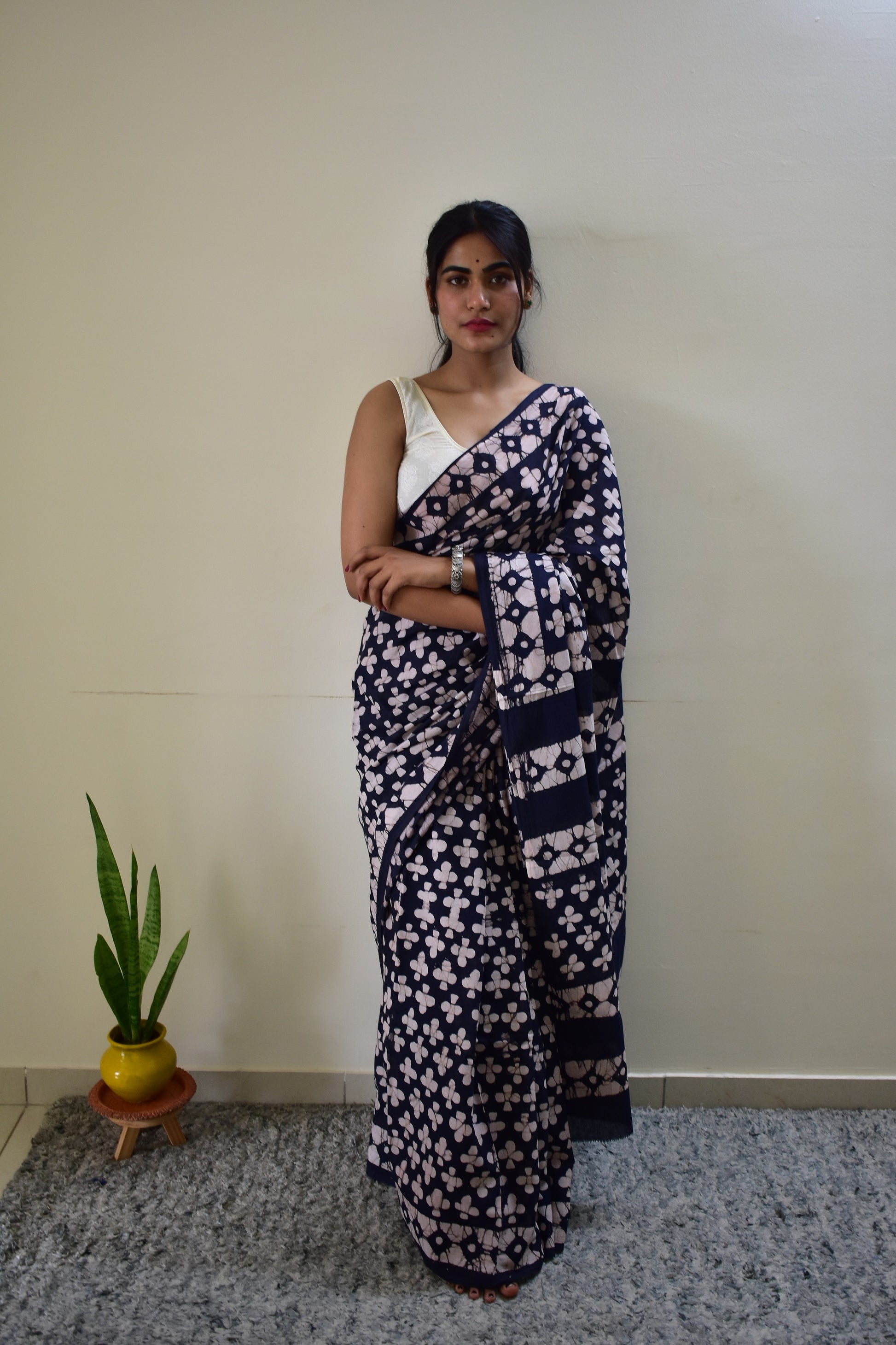 Hawa Hawai - Cotton Mulmul - Handblock Bagru Saree