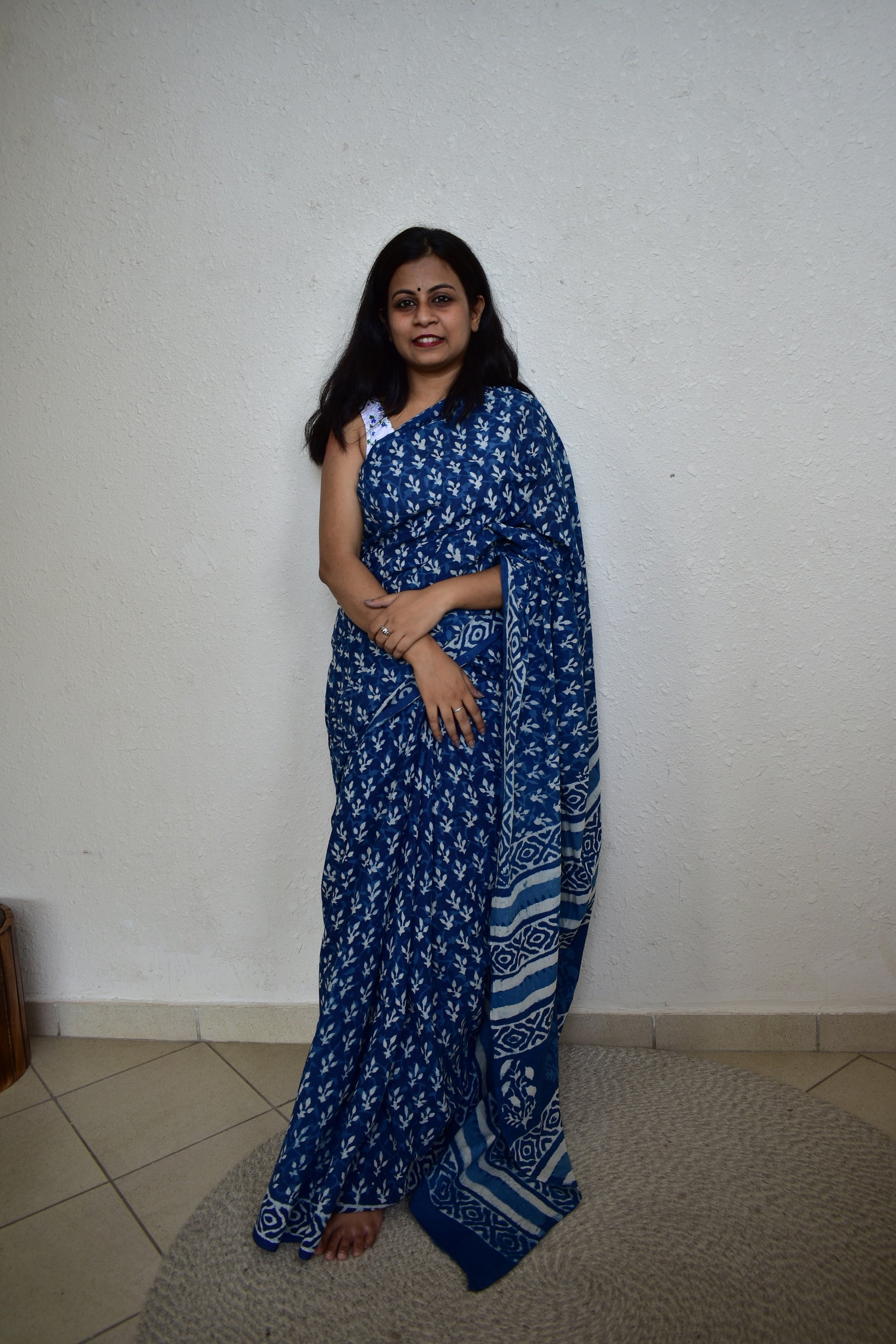 Indigo Harmony - Indigo Collection - Cotton Mulmul Saree