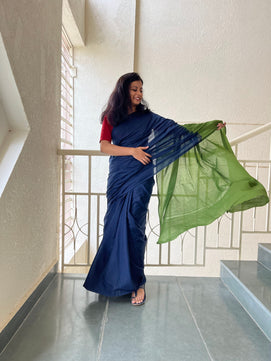 Sabrang - Plain Natural Dyes - Cotton Mulmul Saree