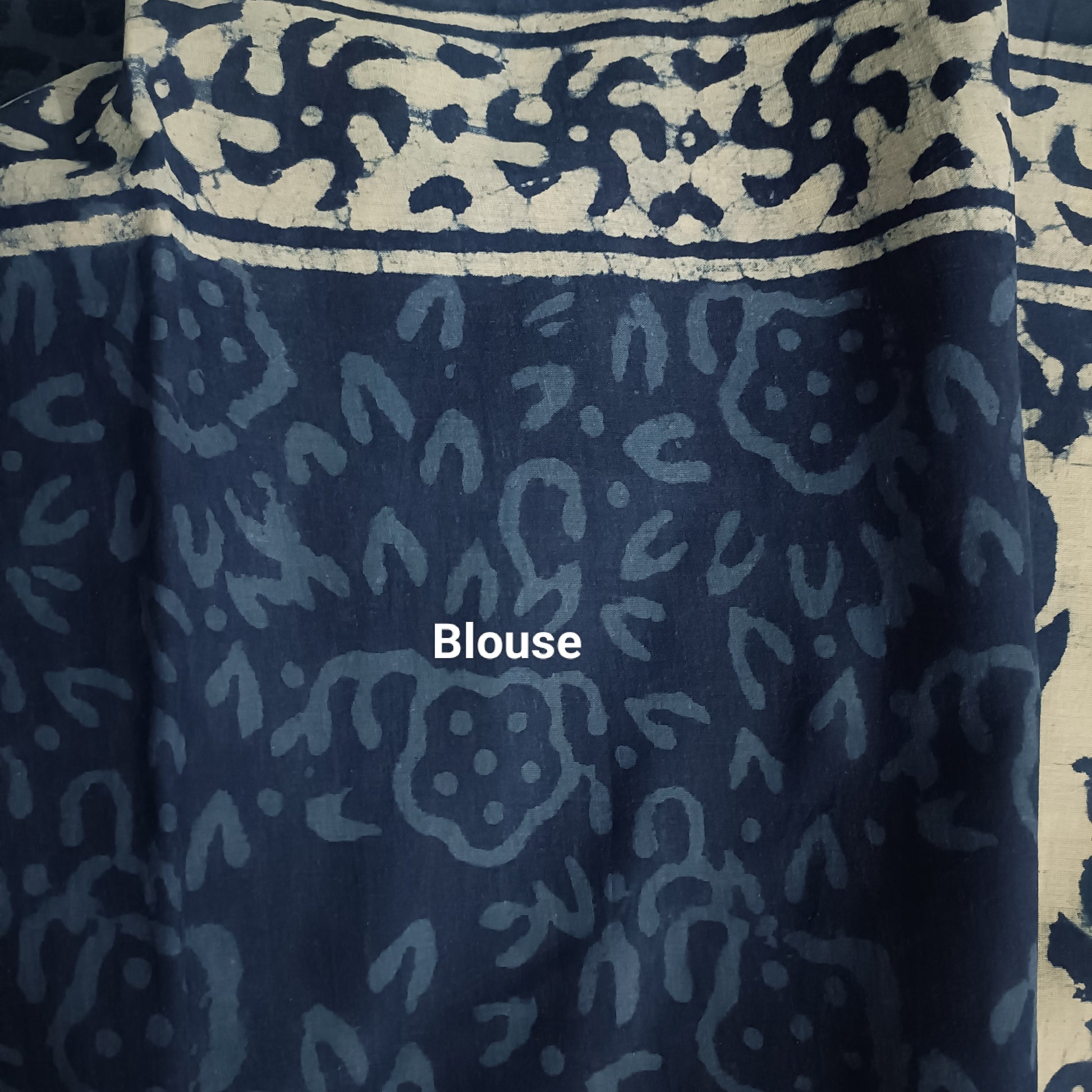 Inspired by Clouds - Indigo Collection - Cotton Mulmul Dabu Saree