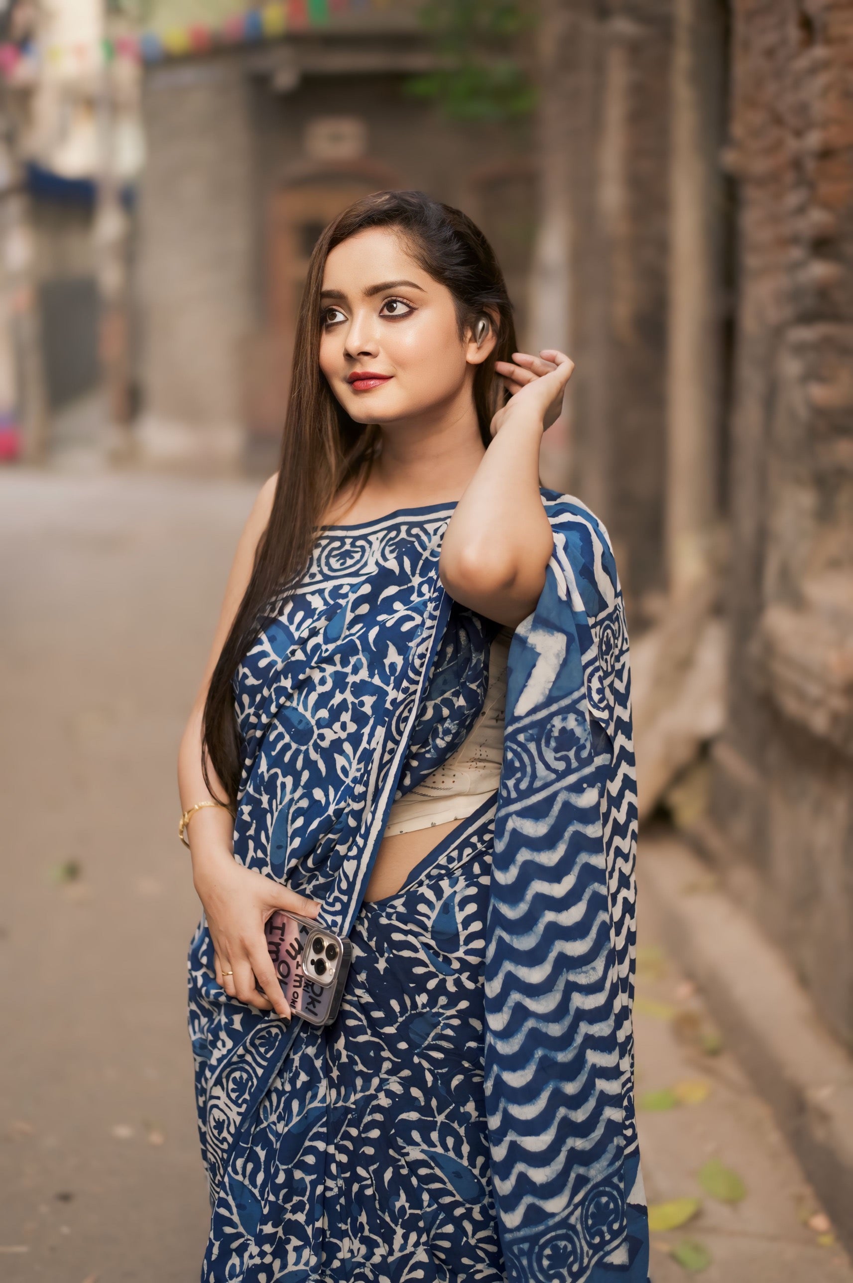 Indigo Bliss - Indigo Collection - Cotton Mulmul Saree