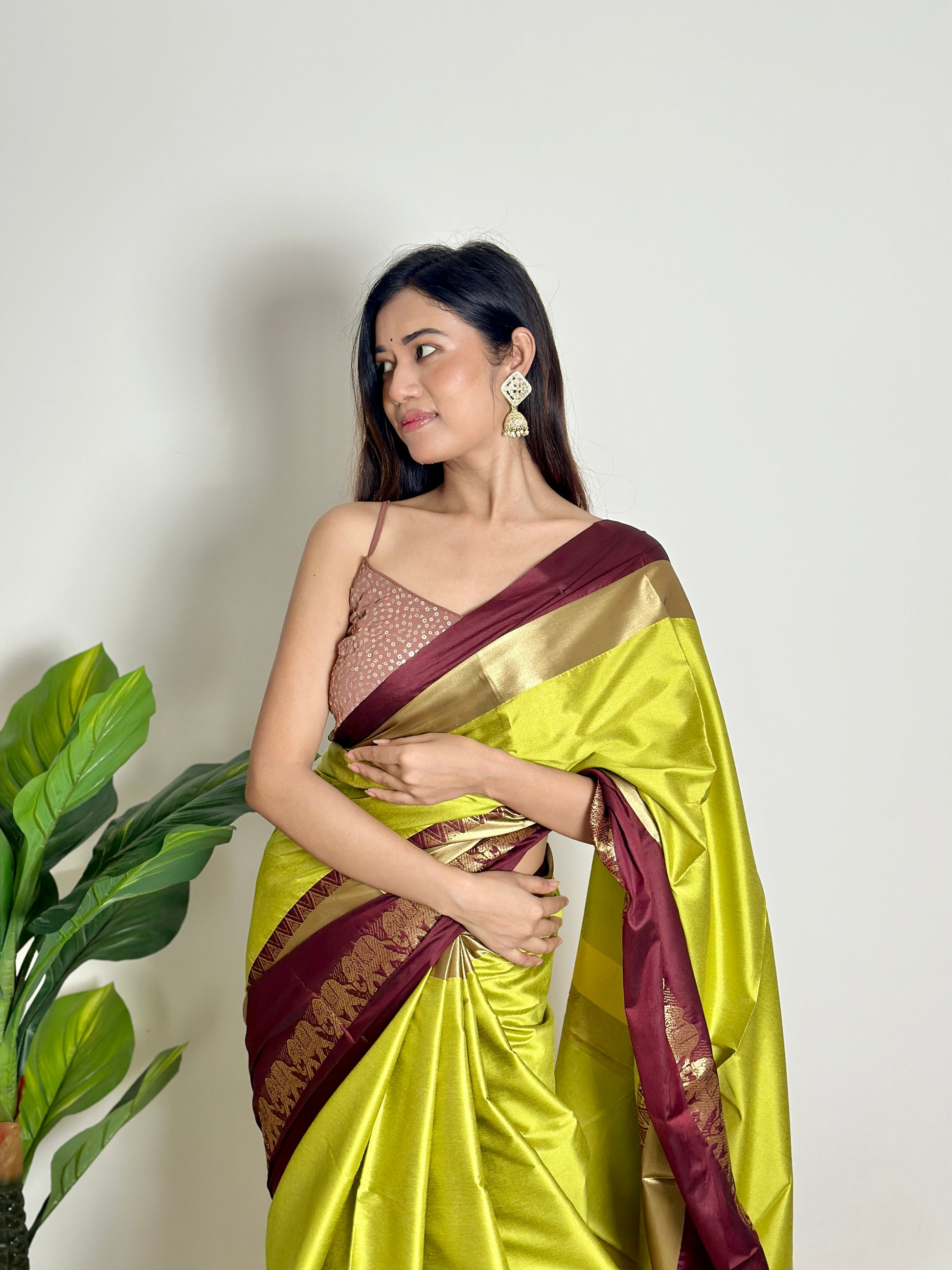 Lime Green - Handwoven - Silk Saree