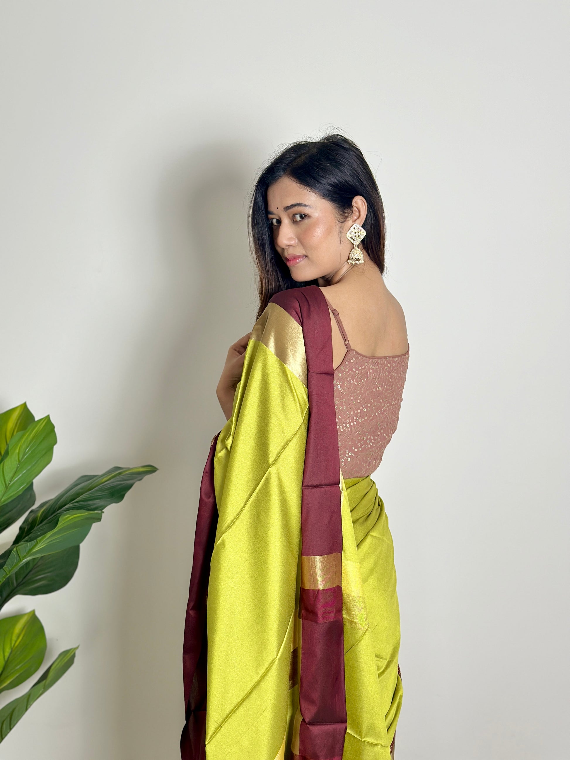 Lime Green - Handwoven - Silk Saree