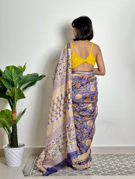 Anika - Handblock Printed - Chanderi Silk Saree